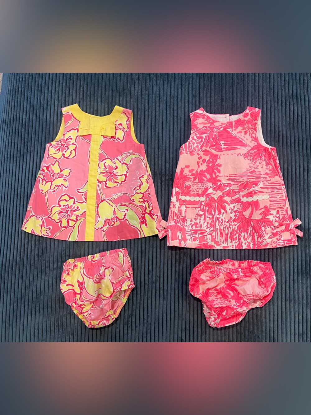 Lilly Pulitzer Girls Yellow and Pink Dresses - 12-18 Months
